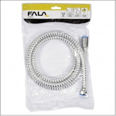 75653 FALA Furtun de dus, 2.0m, PVC, Crom - Alb..